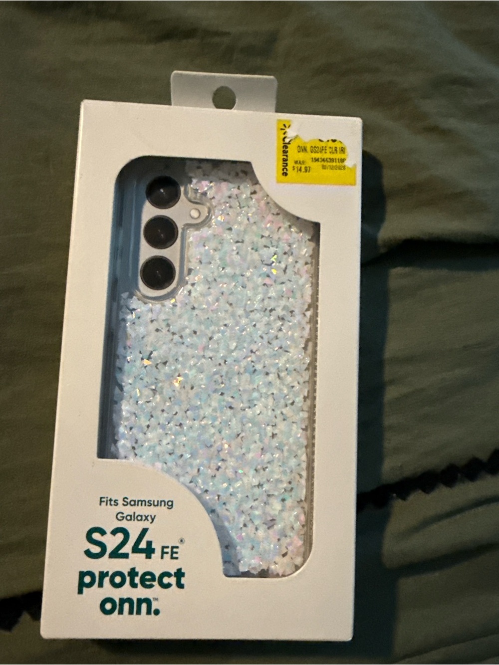 On Running Iridescent Glitter Samsung Galaxy S24 FE Case - White Sparkle